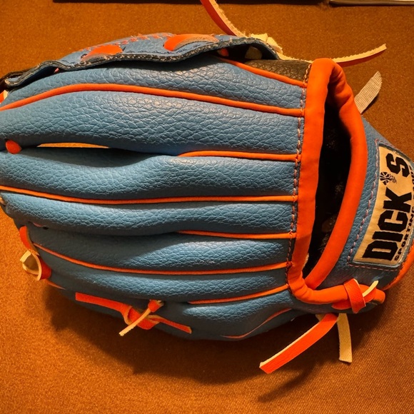 NWOT Youth  Baseball Softball Tball Glove Orange and Blue # BYBG21 - Picture 1 of 7